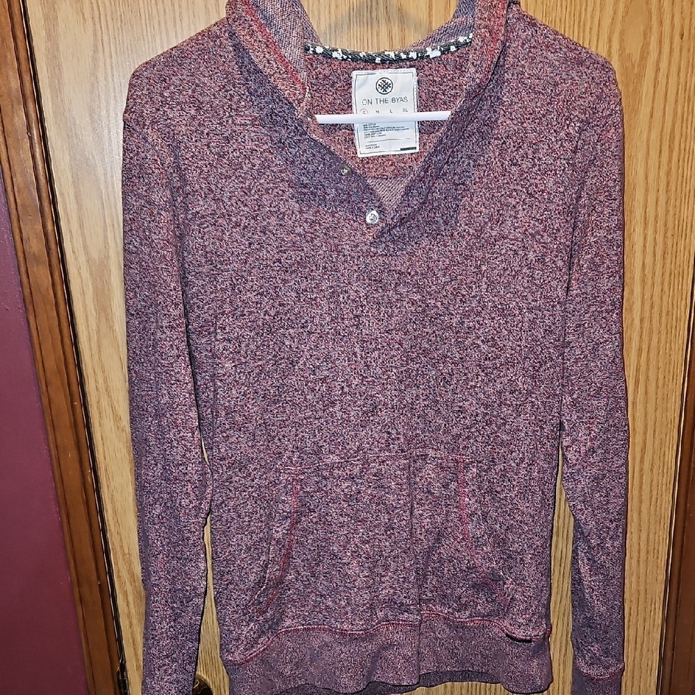 On the Byas Red Hooded Sweater
